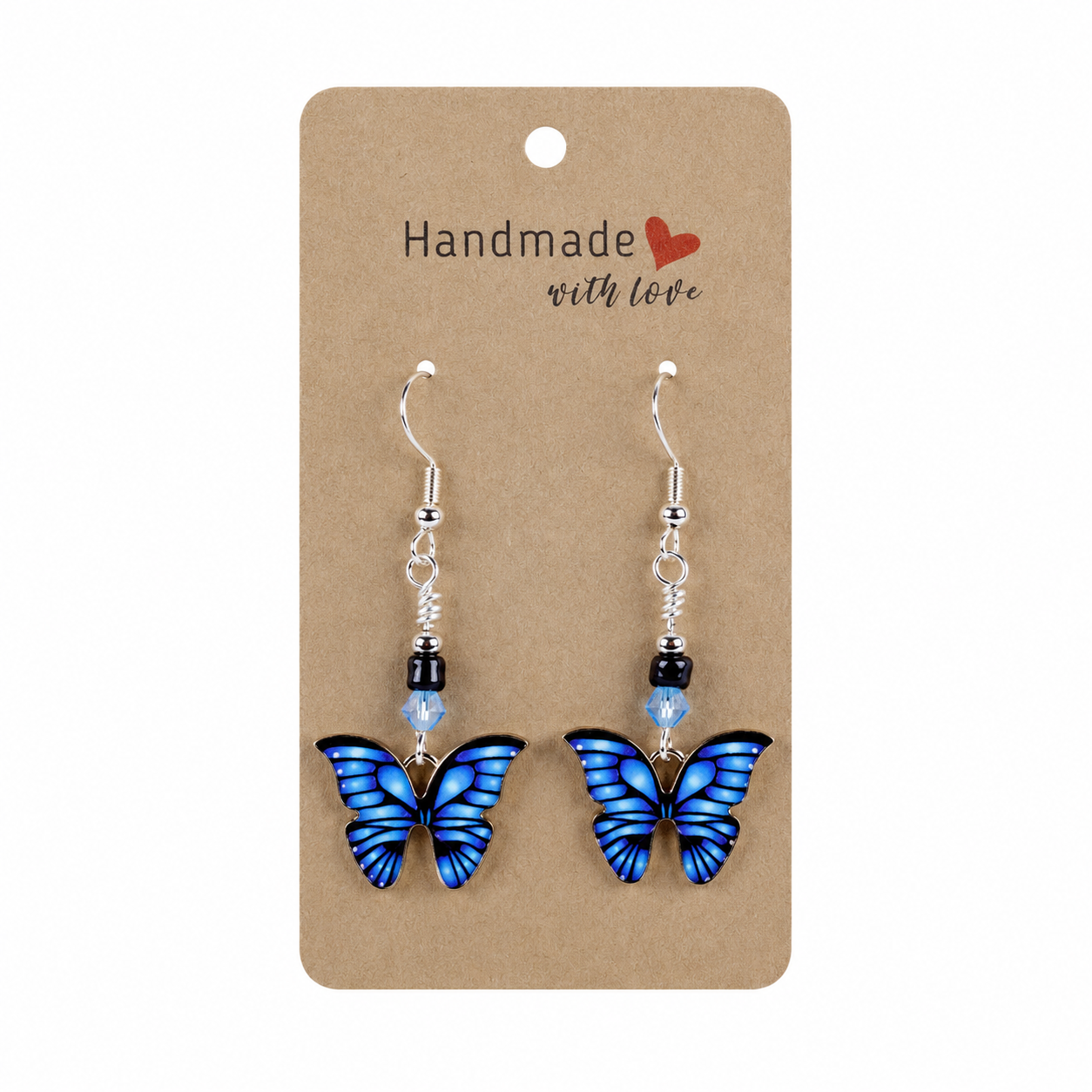 Earring Butterfly Charm Cobalt
