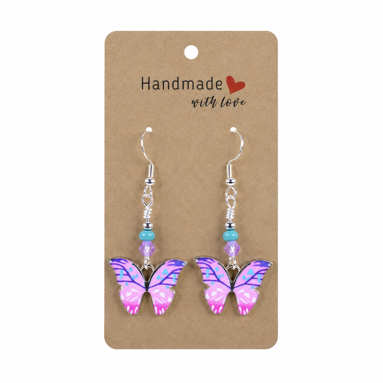 Earring Butterfly Charm Rose
