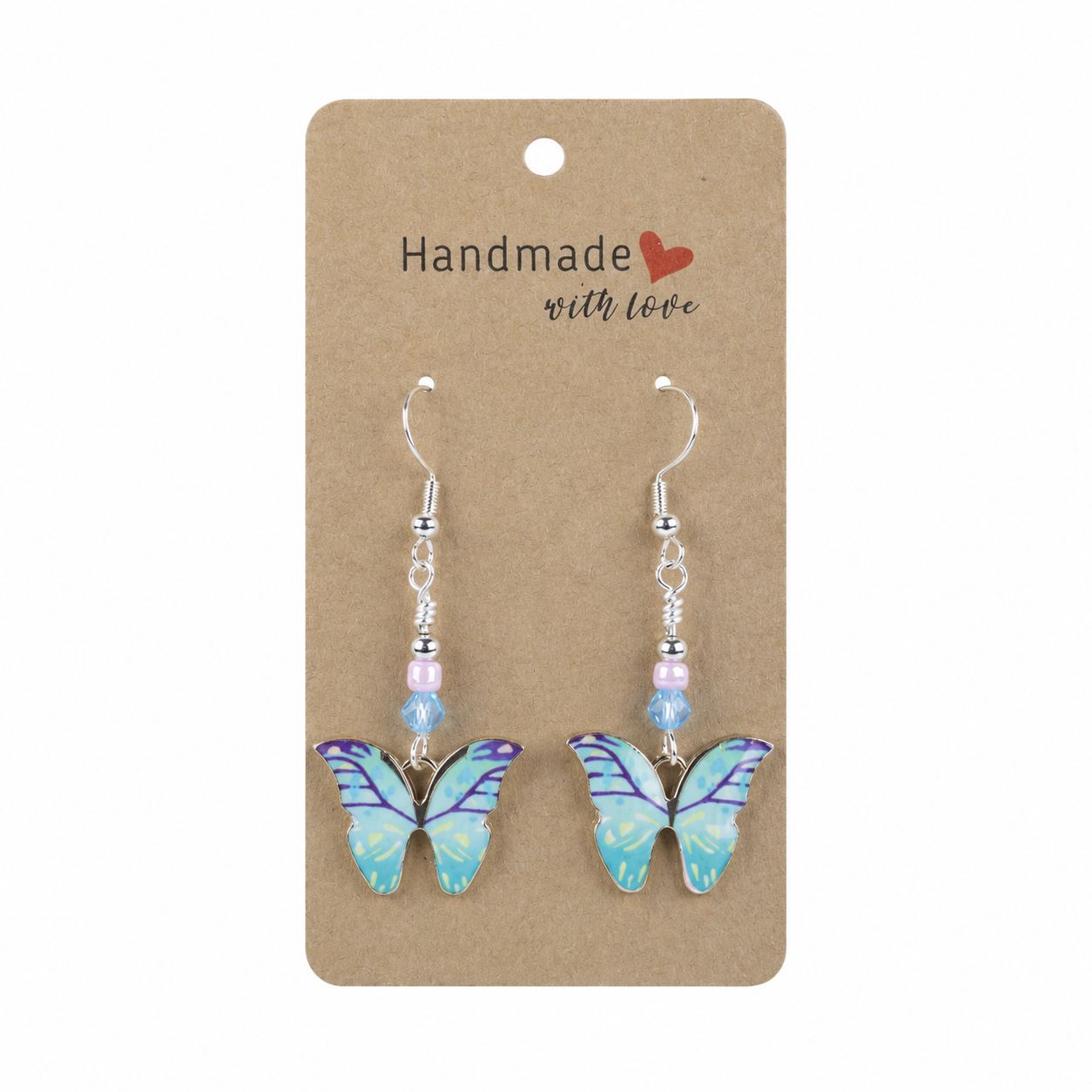 Earring Butterfly Charm Teal