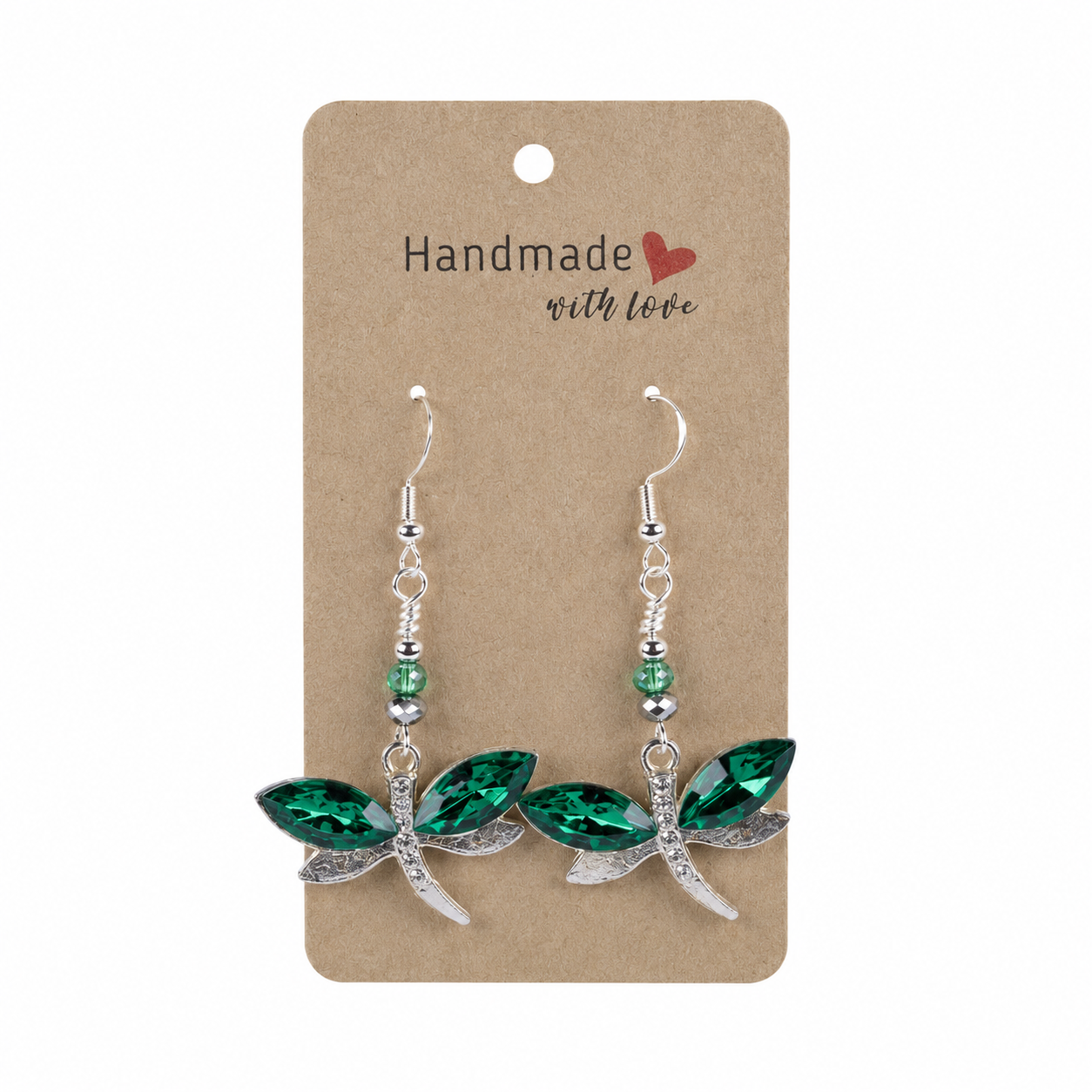 Earring Dragonfly Charm Green