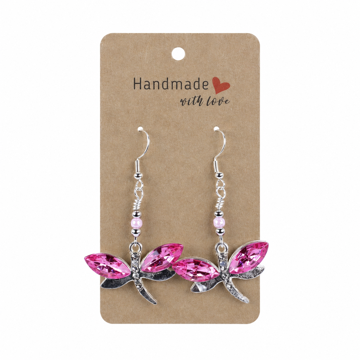 Earring Dragonfly Charm Pink