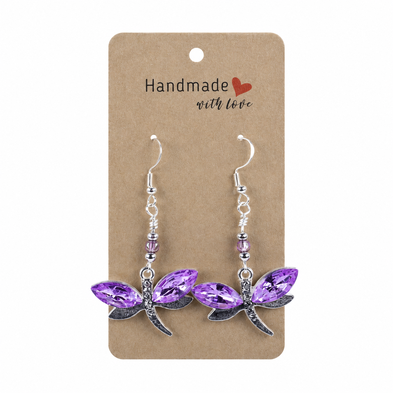 Earring Dragonfly Charm Violet