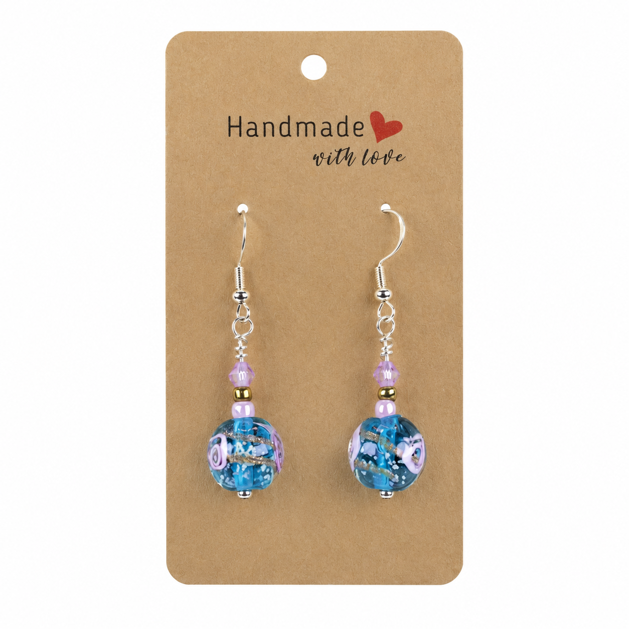 Earring Glass Bead Blue